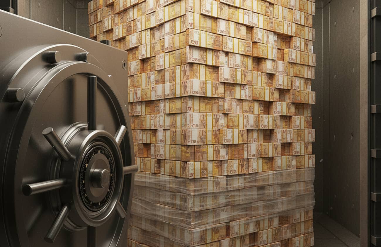 5 milliards d’euros dans un coffre-fort (Crédit : Alex.I)