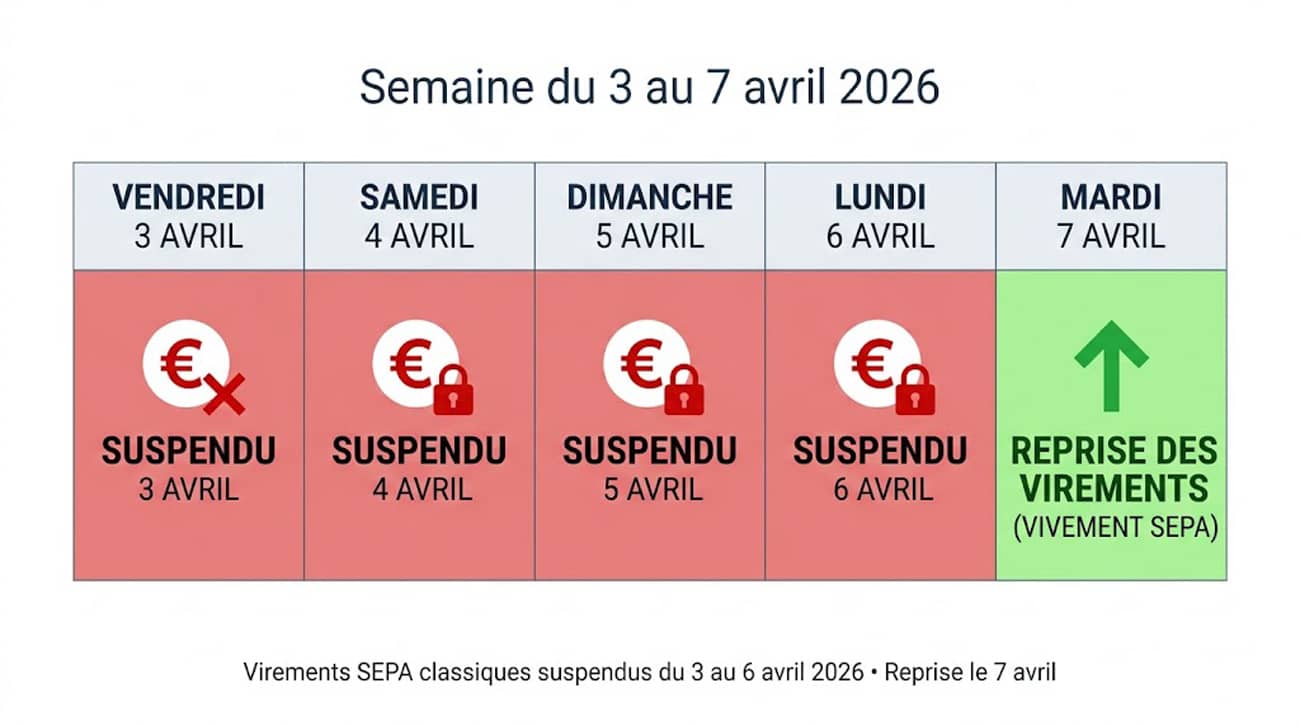 n calendrier d’avril 2026 avec les virements du 3 au 7 avril (Crédit : Alex.I)
