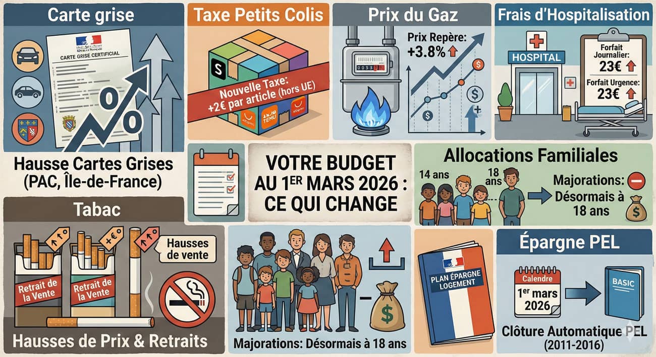 Tableau des changements du 1er mars 2026 (Crédit : Alex.I)