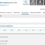 Espace particulier pour consulter ses documents (Crédit : capture site des impôts)