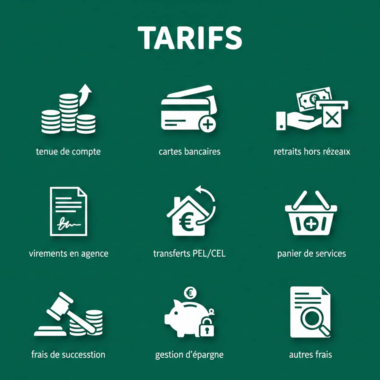 Grille tarifaire banque 2026 : les différents services (Crédit : Alex.I)