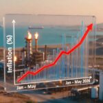 La courbe de l’inflation sur fond de prix du pétrole (Crédit : Alex.I)