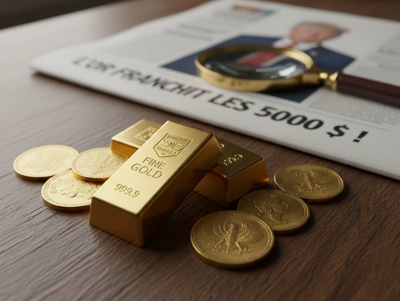 Lingots et pièces d’or sur les annonces de Trump (Crédit Alex.I)