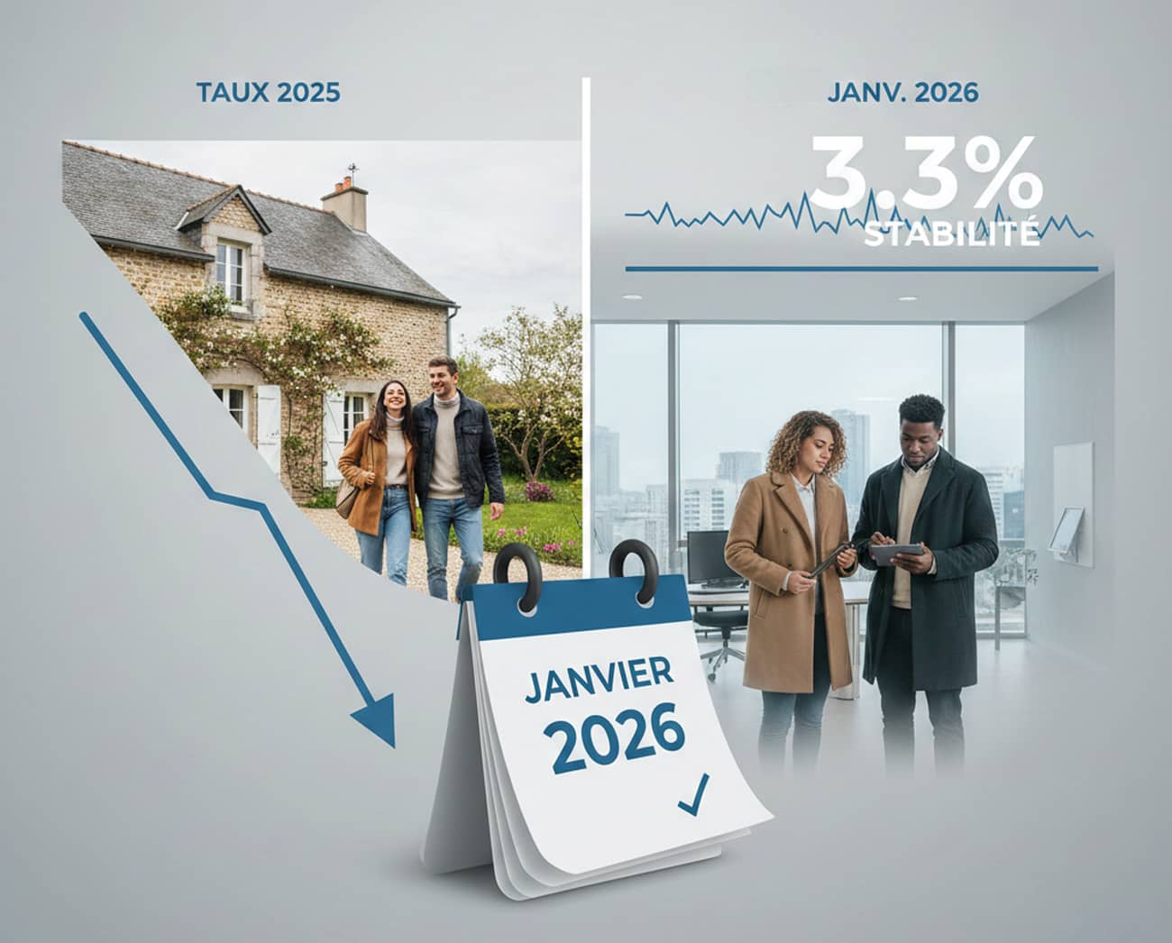 Stabilité taux crédit janvier 2026 (Crédit : Alex.I)
